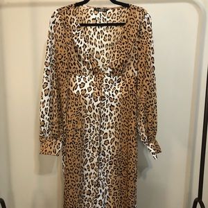 Long cheetah print blouse